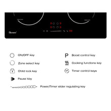 GlONlEN GIT470SP 60cm Plug In Induction Hob 2800W Bridge Zone