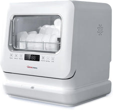 HomeTronix Mini Countertop Dishwasher 3 Place Settings, 6 Programs, LED Display
