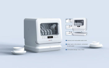 HomeTronix Mini Countertop Dishwasher 3 Place Settings, 6 Programs, LED Display