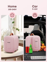 FOHERE Mini Fridge 5L 6 Cans Portable Cooler Warmer AC And DC Compatible White
