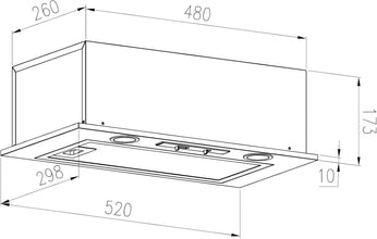SIA UC52SI 52cm Silver Built In Cupboard Canopy Cooker Hood Extractor Fan