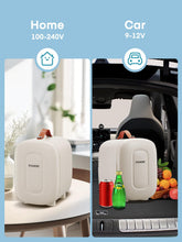 FOHERE Mini Fridge 5L 6 Cans Portable Cooler Warmer AC And DC Compatible White