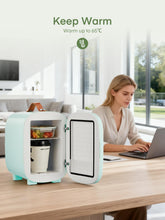 FOHERE Mini Fridge 5L 6 Cans Portable Cooler Warmer AC And DC Compatible White