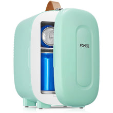 FOHERE Mini Fridge 5L 6 Cans Portable Cooler Warmer AC And DC Compatible White