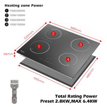 GlONlEN GIT470SP 60cm Plug In Induction Hob 2800W Bridge Zone