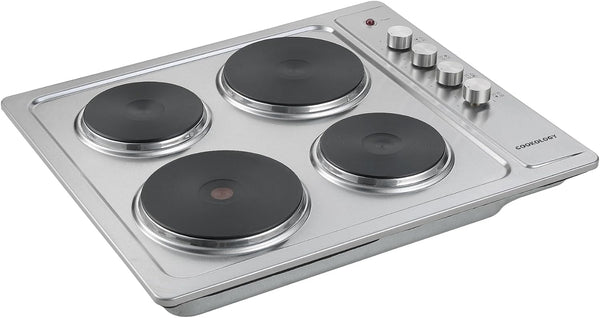 Cookology 60cm Solid Plate Electric Hob 4 Zone Rotary Dials