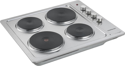 Cookology 60cm Solid Plate Electric Hob 4 Zone Rotary Dials