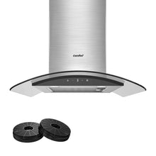 COMFEE' Canopy Hood GLAV17B-60 60cm Curved Glass LED Black