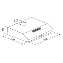 SIA VSR60WH 60cm Visor Cooker Hood White Under Cabinet