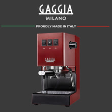 Gaggia Classic E24 Evo Pro Manual Espresso Machine Cherry Red Brass Boiler