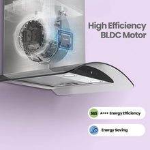 COMFEE' Canopy Hood GLAV17B-60 60cm Curved Glass LED Black