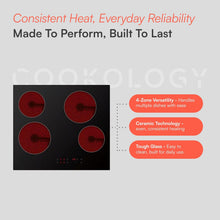 Cookology 60cm Electric Ceramic Hob 4 Zone 6000W Touch