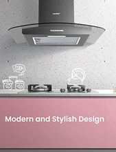 COMFEE' Canopy Hood GLAV17B-60 60cm Curved Glass LED Black