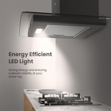 COMFEE' Canopy Hood GLAV17B-60 60cm Curved Glass LED Black