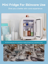 FOHERE Mini Fridge 5L 6 Cans Portable Cooler Warmer AC And DC Compatible White