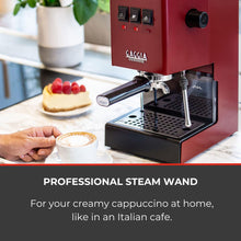 Gaggia Classic E24 Evo Pro Manual Espresso Machine Cherry Red Brass Boiler