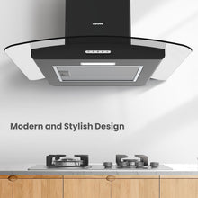COMFEE' Canopy Hood GLAV17B-60 60cm Curved Glass LED Black
