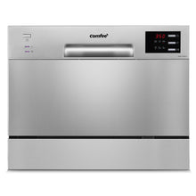 COMFEE' 2026 Six Place Tabletop Dishwasher Auto Open Dry LED Display White