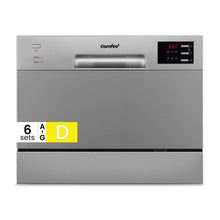 COMFEE' 2026 Six Place Tabletop Dishwasher Auto Open Dry LED Display White