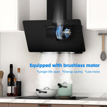 FIREGAS 60cm Angled Chimney Cooker Hood With LED Lights