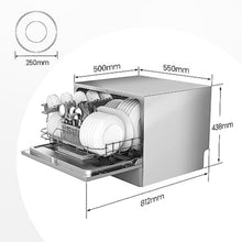 COMFEE' 2026 Six Place Tabletop Dishwasher Auto Open Dry LED Display White