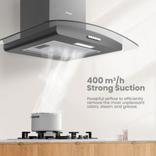 COMFEE' Canopy Hood GLAV17B-60 60cm Curved Glass LED Black