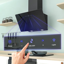 FIREGAS 60cm Angled Chimney Cooker Hood With LED Lights