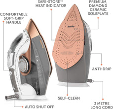 Breville DiamondXpress Steam Iron VIN401 3100W 200g Steam Shot