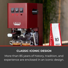 Gaggia Classic E24 Evo Pro Manual Espresso Machine Cherry Red Brass Boiler