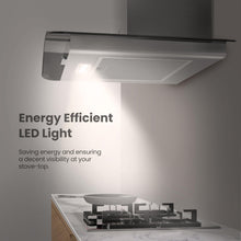 COMFEE' Canopy Hood GLAV17B-60 60cm Curved Glass LED Black