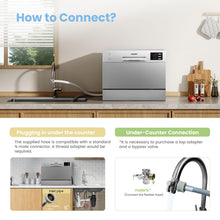 COMFEE' 2026 Six Place Tabletop Dishwasher Auto Open Dry LED Display White