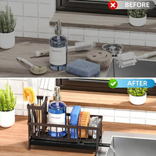 Cisily Sponge Holder For Kitchen Sink Rotatable Spout Black