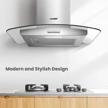 COMFEE' Canopy Hood GLAV17B-60 60cm Curved Glass LED Black