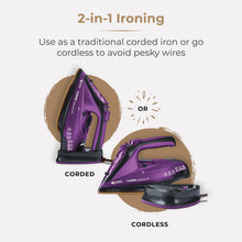 Tower T22008 CeraGlide Cordless Steam Iron With Ceramic Soleplate 2400W Purple