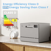 COMFEE' 2026 Six Place Tabletop Dishwasher Auto Open Dry LED Display White