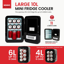 SENSIOHOME 10L Mini Fridge Cooler and Warmer AC DC 12V UK EU Plug