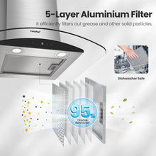 COMFEE' Canopy Hood GLAV17B-60 60cm Curved Glass LED Black