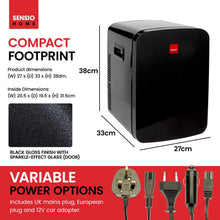 SENSIOHOME 10L Mini Fridge Cooler and Warmer AC DC 12V UK EU Plug