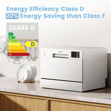 COMFEE' 2026 Six Place Tabletop Dishwasher Auto Open Dry LED Display White