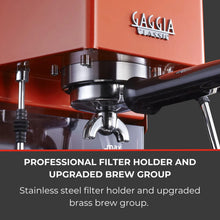 Gaggia Classic E24 Evo Pro Manual Espresso Machine Cherry Red Brass Boiler