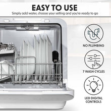 Baridi Mini Portable Tabletop Dishwasher DH72 6L 3 Settings 7 Wash