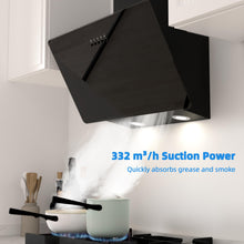 FIREGAS 60cm Angled Chimney Cooker Hood With LED Lights