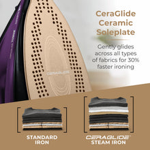 Tower T22008 CeraGlide Cordless Steam Iron With Ceramic Soleplate 2400W Purple