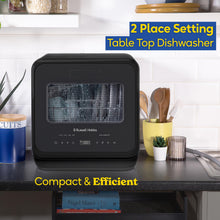 Russell Hobbs RH2TTDW101B Mini Table Top Dishwasher LED