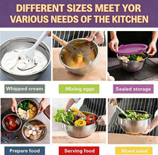Stainless Steel Mixing Bowls with Airtight Lids 26pc Set Grater Attachments