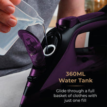 Tower T22008 CeraGlide Cordless Steam Iron With Ceramic Soleplate 2400W Purple