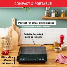 Tefal IH210840 Slim Portable Induction Hob 2100W 6 Functions Black