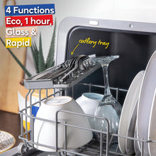 Russell Hobbs RH2TTDW101B Mini Table Top Dishwasher LED