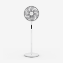 AirFlo™ Slim 43" Hybrid Pedestal Fan - Ultra- Quiet Air Circulator - White