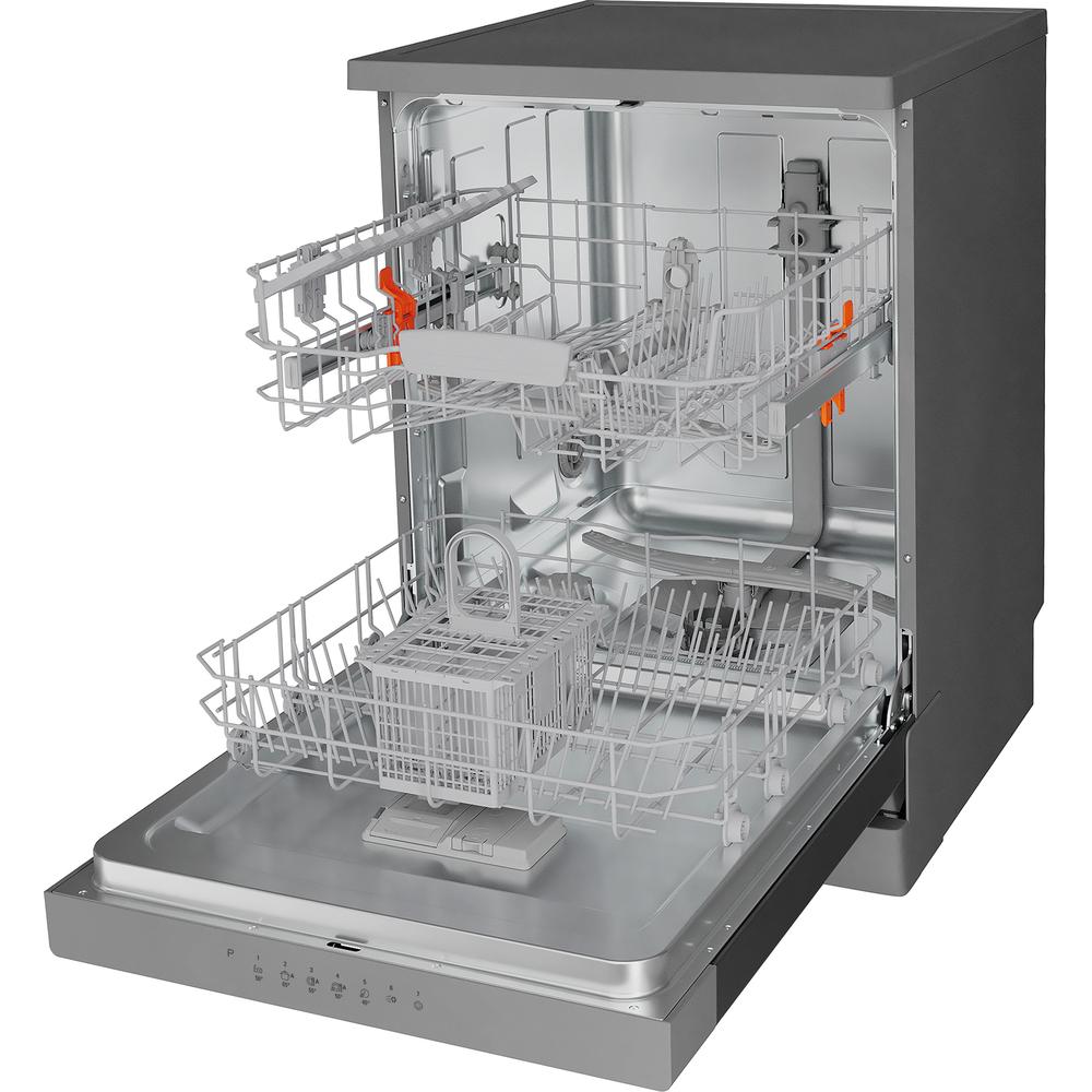 Hotpoint dishwasher: full size, inox color